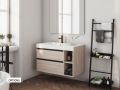 Ensemble Meuble 2 tiroirs __plus__ vasque __plus__ miroir - TARRAGONE 2T Black