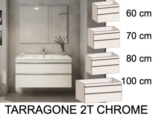 Komplet pod umywalkÄ™ z 2 szufladami __plus__ umywalka __plus__ lustro - TARRAGONE 2T Chrome