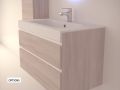 Wastafelset met 2 lades __plus__ wastafel __plus__ spiegel - TARRAGONE 2T White