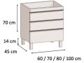 Komplet pod umywalkę z 3 szufladami __plus__ umywalka __plus__ lustro - TARRAGONE 3T Black