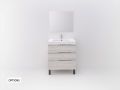 Ensemble Meuble 3 tiroirs __plus__ vasque __plus__ miroir - TARRAGONE 3T Chrome