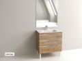 Ensemble Meuble 3 tiroirs __plus__ vasque __plus__ miroir - TARRAGONE 3T Chrome