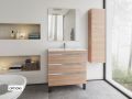 Ensemble Meuble 3 tiroirs __plus__ vasque __plus__ miroir - TARRAGONE 3T Chrome