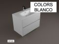 Wastafelset met  100 cm - 2 lades __plus__ wastafel __plus__ spiegel - COLORS FORTY 2T