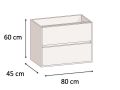 Ensemble Meuble 80 cm - 2 tiroirs __plus__ vasque __plus__ miroir - COLORS FORTY 2T