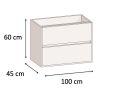 Komplet pod umywalkÄ™ z  100 cm - 2 szufladami __plus__ umywalka __plus__ lustro - COLORS FORTY 2T