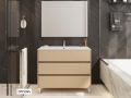 Ensemble Meuble 60 cm - 3 tiroirs __plus__ vasque __plus__ miroir - COLORS FORTY 3T