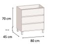 Komplet pod umywalkę z  80 cm - 3 szufladami __plus__ umywalka __plus__ lustro - COLORS FORTY 3T