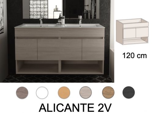4-dørs møbelsæt med niche __plus__ dobbelt håndvask __plus__ spejl - ALICANTE 2V