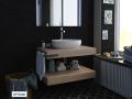 Plan de toilette, pour vasque � poser, 60 => 140 cm __plus__ vasque __plus__ miroir - MALAGA 1V