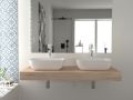Plan de toilette, pour vasque  poser, 90 => 140 cm __plus__ vasque __plus__ miroir - MALAGA 2V