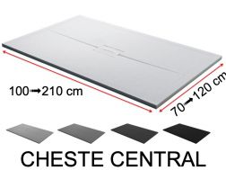 Receveur de douche design, bonde centrale, finition lisse - CHESTE CENTRAL