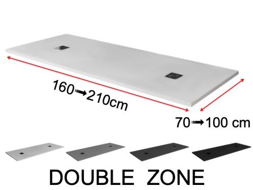 Receveur douche double evacuation - DOUBLE ZONE