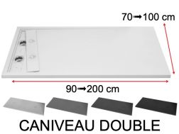 Receveur de douche, double bonde - CANIVEAU DOUBLE