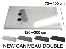 Receveur de douche, double bonde -  NEW CANIVEAU DOUBLE