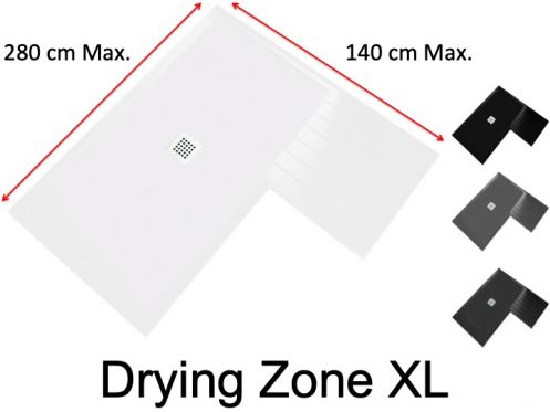 Receveur de douche sur mesure, avec une plage de schage - DRYING ZONE XL