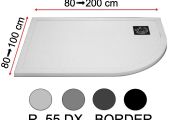 Receveur de douche, avec angle en quart de rond - RAYON 55 BORDER DROIT