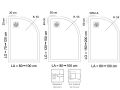 Douchebak, met kwartronde hoek - RADIUS 55 BORDER RIGHT