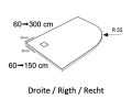 Receveur de douche, avec courbe quart de rond,  droite - CORVOREC DROIT