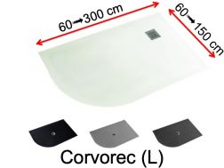 Receveur de douche, avec courbe quart de rond, à gauche - CORVOREC GAUCHE