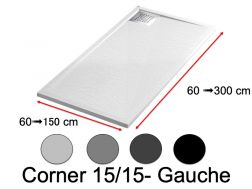 Receveur de douche avec une évacuation en angle à gauche - CORNER gauche 1515