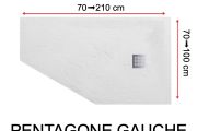 Receveur de douche, bonde en angle - PENTAGONE GAUCHE