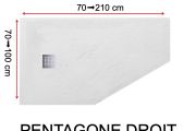 Brodzik, odpływ narożny - PENTAGONE RIGHT