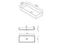 Vasque  poser, 30 x 70 cm, en rsine Solid Surface - ALFA 700
