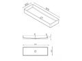 Vasque  poser, 30 x 90 cm, en rsine Solid Surface - ALFA 900