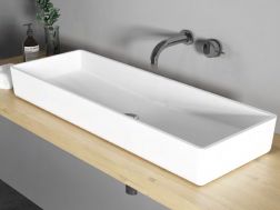 Vasque à poser, 30 x 90 cm, en résine Solid Surface - ALFA 900