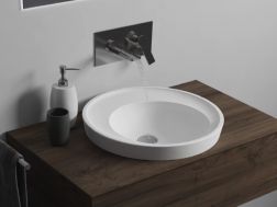 Bordvask, Ã˜ 44 cm, i Solid Surface harpiks - EKAVIP