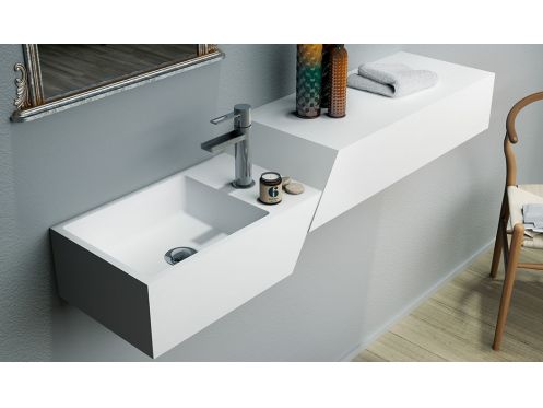 Lave mains design, en rsine minrale Solid-Surface - LEVEL XL