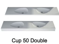 Design dubbele wastafelblad, in Solid-Surface minerale hars - CUP DOUBLE