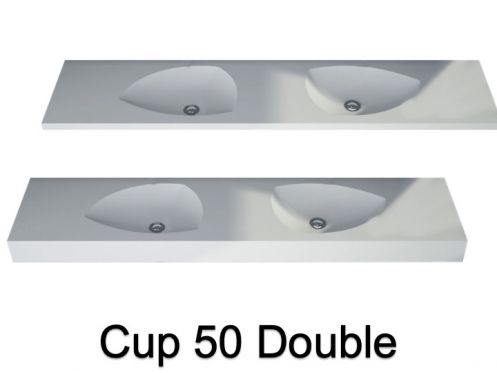 Plan double vasque design, en rsine minrale Solid-Surface - CUP DOUBLE