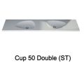 Design dobbelt håndvask top, i Solid-Surface mineralharpiks - CUP DOUBLE