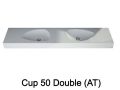 Design dubbele wastafelblad, in Solid-Surface minerale hars - CUP DOUBLE