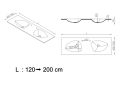 Design dubbele wastafelblad, in Solid-Surface minerale hars - CUP DOUBLE