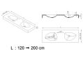 Design dubbele wastafelblad, in Solid-Surface minerale hars - CUP DOUBLE