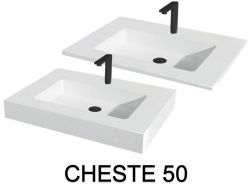 Plan vasque design, en résine minérale Solid-Surface - CHESTE 50