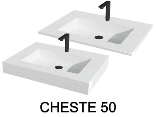 Plan vasque design, en rsine minrale Solid-Surface - CHESTE 50