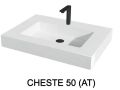 Designwastafel, , in minerale hars van massief oppervlak - CHESTE 50
