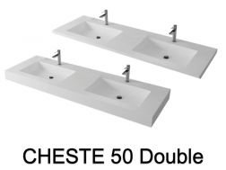 DesignhÃ¥ndvask,  i Solid-Surface mineralharpiks - CHESTE 50 DOUBLE