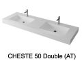 Designhåndvask,  i Solid-Surface mineralharpiks - CHESTE 50 DOUBLE