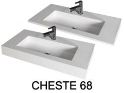 Plan vasque design, en résine minérale Solid-Surface - CHESTE 68