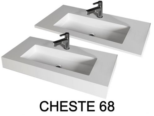 Plan vasque design, en rsine minrale Solid-Surface - CHESTE 68
