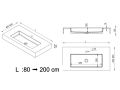 Plan vasque design, en rsine minrale Solid-Surface - CHESTE 68