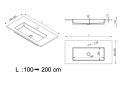 Plan vasque design, en rsine minrale Solid-Surface - CHESTE 88