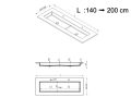 Plan vasque design, en rsine minrale Solid-Surface - CHESTE 128