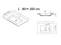 Plan vasque, suspendue ou  poser, en rsine minrale - ALFA 50