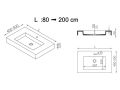 Plan vasque, suspendue ou  poser, en rsine minrale - ALFA 50